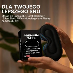 Zestaw Premium "Głęboki Sen": Maska 3D Blackout + Plastry SilentSleep (30 szt.)